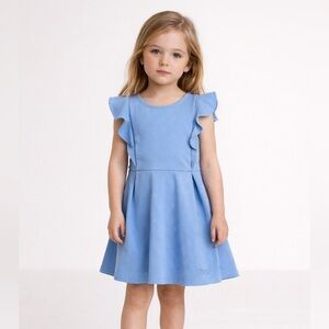Polo Ralph Lauren Blue Ruffle Knit Dress Toddler Girl 2T